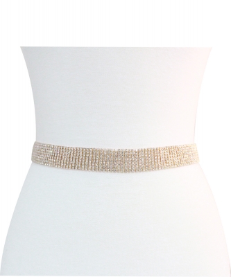 8 Line Rhinestone Wedding Belt BT339108 GOLD CL